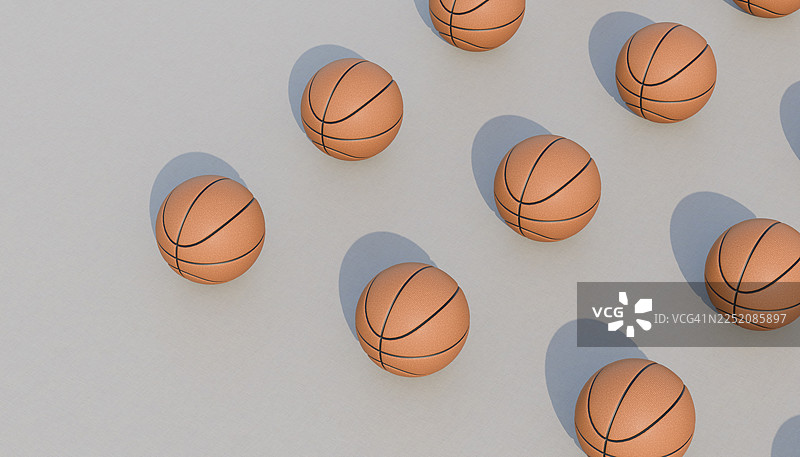 多个篮球排列成图案，带有阴影图片素材