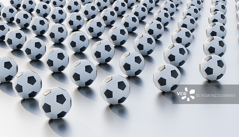 几何排列的3D渲染足球图案图片素材