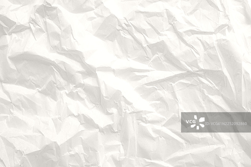 揉皱的白纸纹理，用作背景图片素材