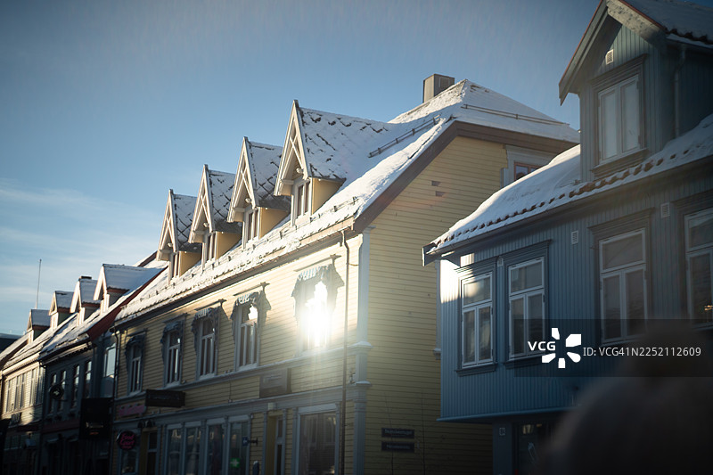 挪威特罗姆瑟老城的历史街区图片素材