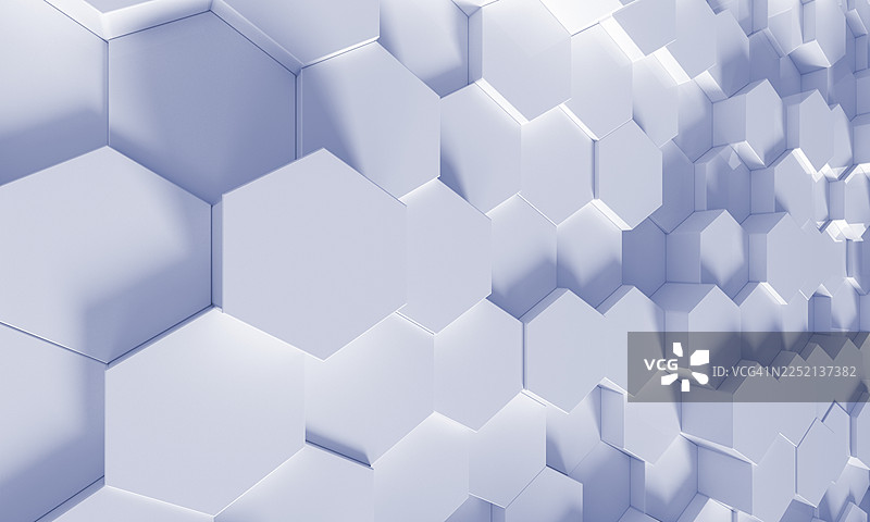 几何纹理的3D白色六边形蜂窝背景图片素材