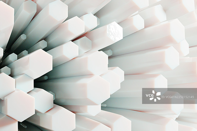 简约风格的抽象几何六边形三维结构图片素材