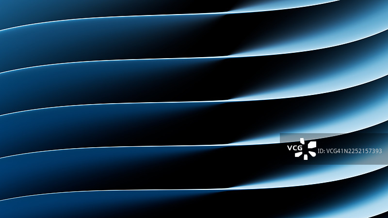 弯曲的蓝色抽象三维渲染，带有光滑的发光线条图片素材