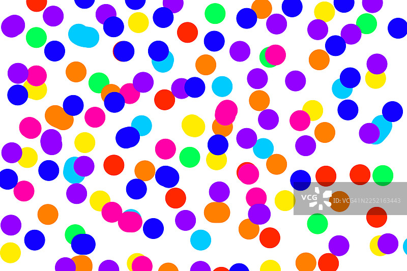 白色背景上散落着明亮圆圈的彩色抽象图案，营造出俏皮、现代、愉快的构图，适合用作背景、设计项目和创意概念。图片素材