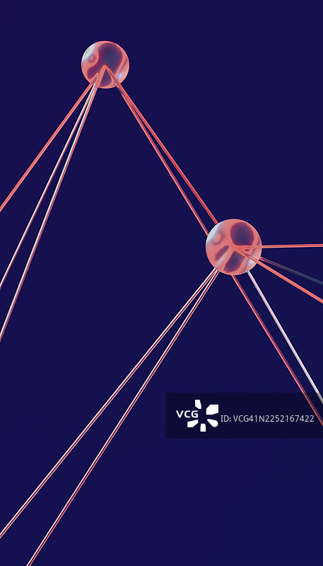 抽象球体由线条连接，代表人工智能网络图片素材