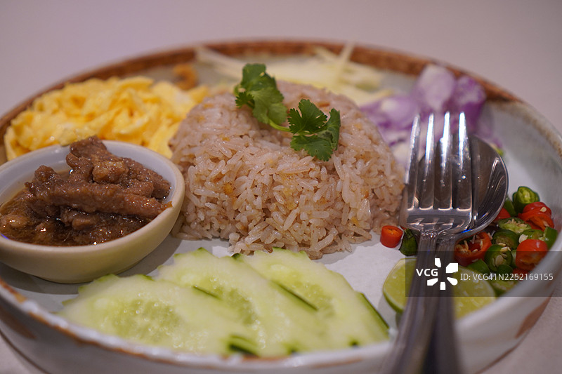 虾酱炒饭图片素材