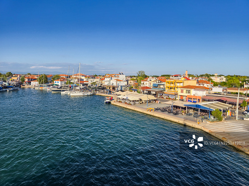 希腊克拉莫蒂海滨小镇图片素材