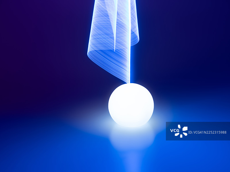 LED灯带和发光球体的光绘。长时间曝光。抽象科技背景图片素材