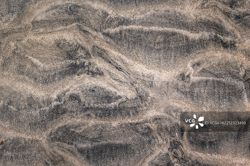 挪威罗弗敦群岛斯沃尔韦尔沙滩上的沙子纹理特写图片素材