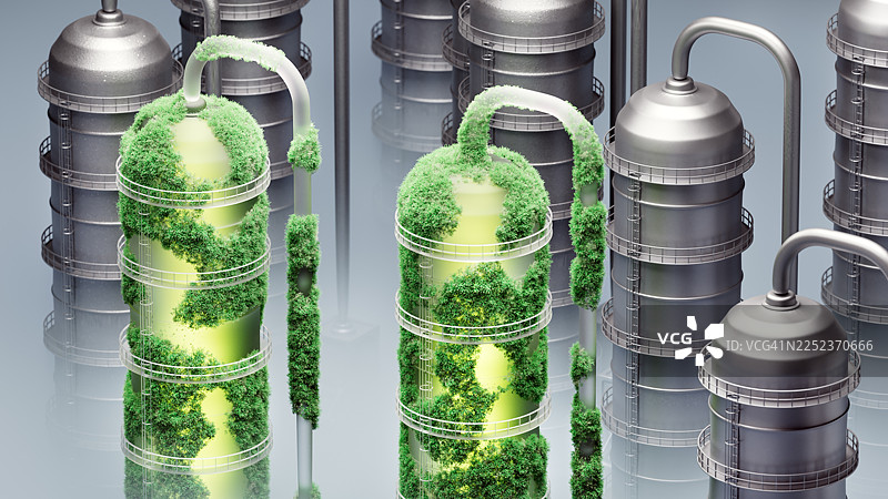 绿色技术将工业厂房转变为可持续能源生产场所图片素材