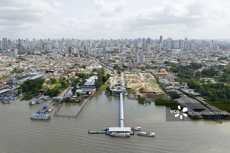 巴西贝伦港口区域鸟瞰图图片素材