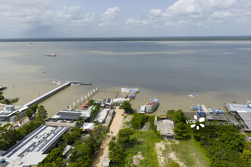 巴西贝伦市港口区域鸟瞰图图片素材