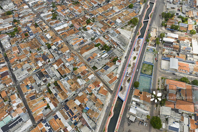 城市港口区域的航拍图图片素材