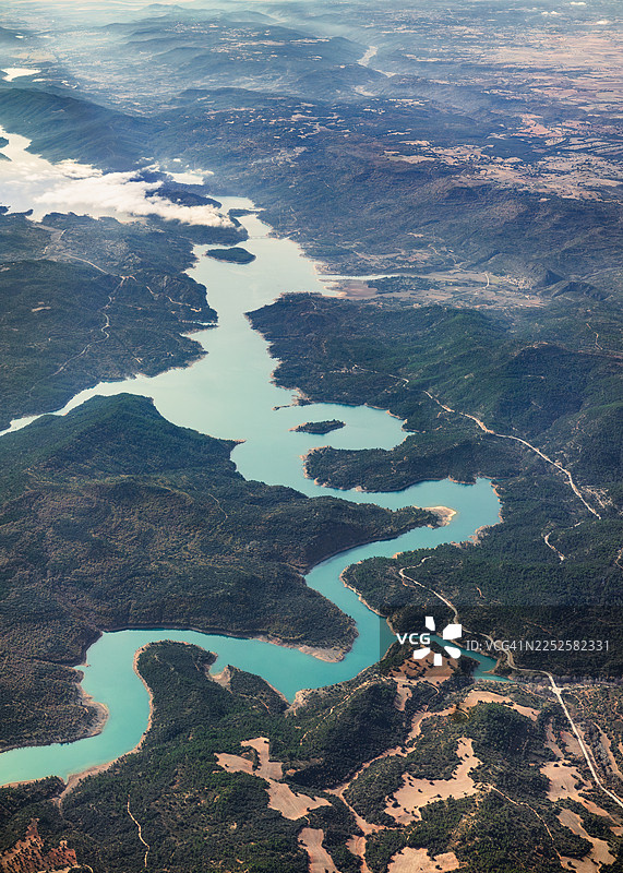 西班牙卡斯蒂利亚-拉曼恰省恩特雷佩尼亚斯水库图片素材