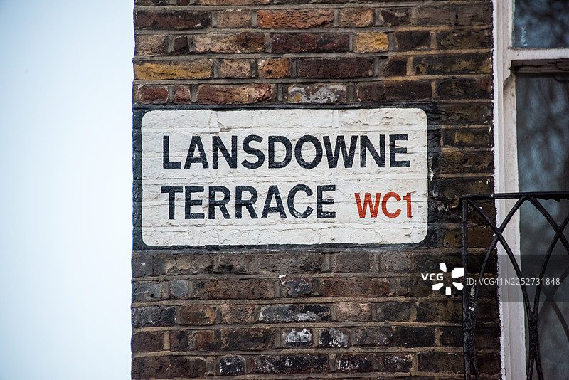 手绘兰斯当广场街道标志图片素材