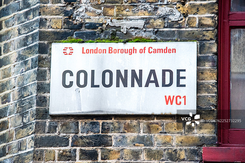 科洛纳德的伦敦卡姆登区街道标志图片素材