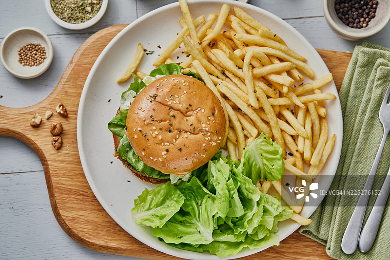 街头素食汉堡图片素材