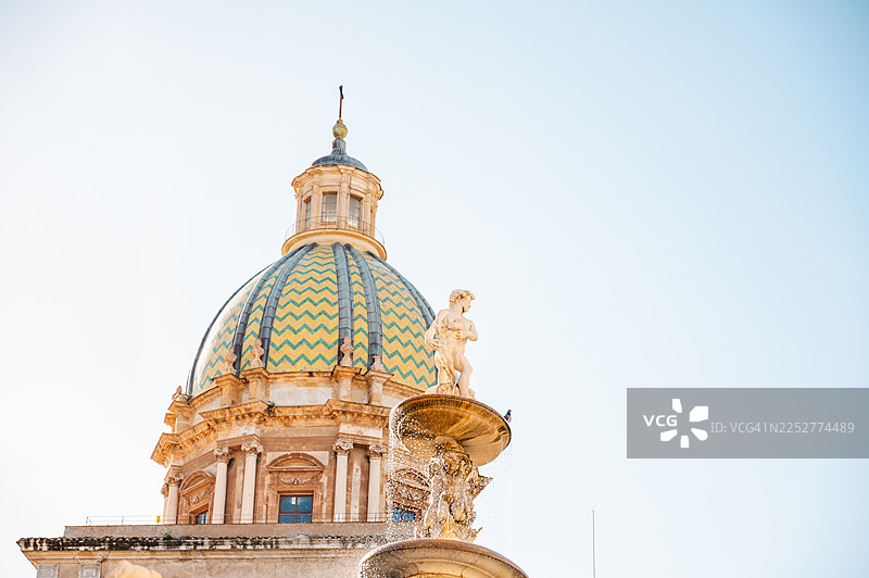 西西里巴勒莫的普雷托利亚喷泉（无耻喷泉）图片素材