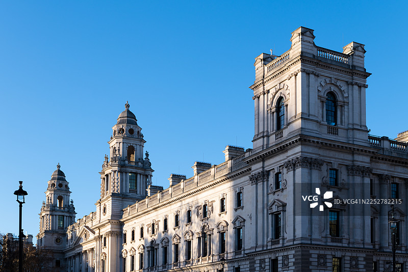 英国财政部大楼，白厅，伦敦。图片素材