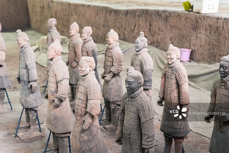 西安兵马俑群图片素材