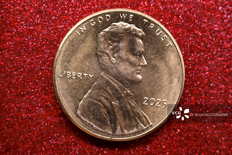 美国1美分硬币，发行于2025年图片素材