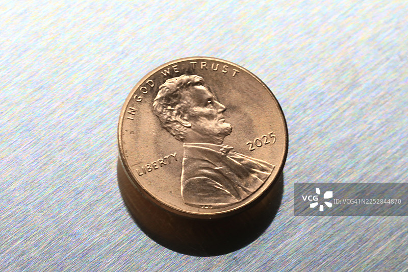 2025年铸造的美国一美分硬币，即便士图片素材