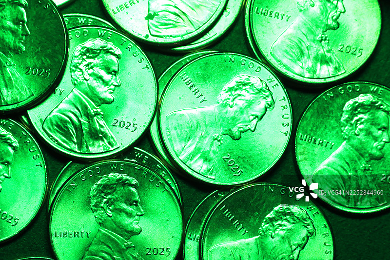 2025年美国一美分硬币，最后一年的生产年份图片素材