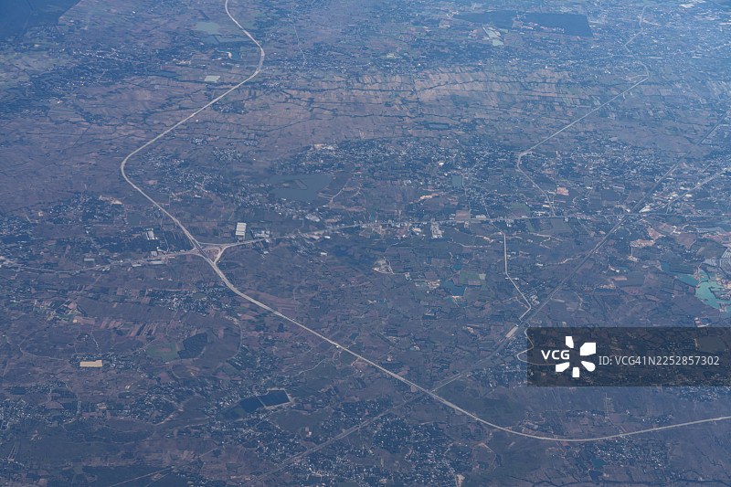 飞机上俯瞰泰国呵叻府图片素材