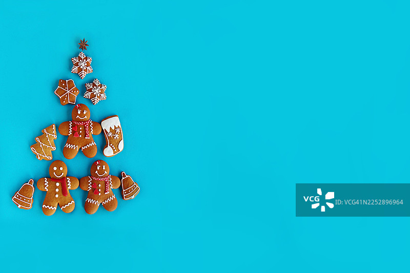 姜饼圣诞树横幅图片素材