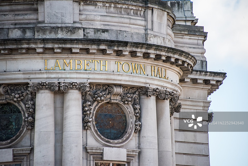 兰贝斯市政厅铭文细节图片素材