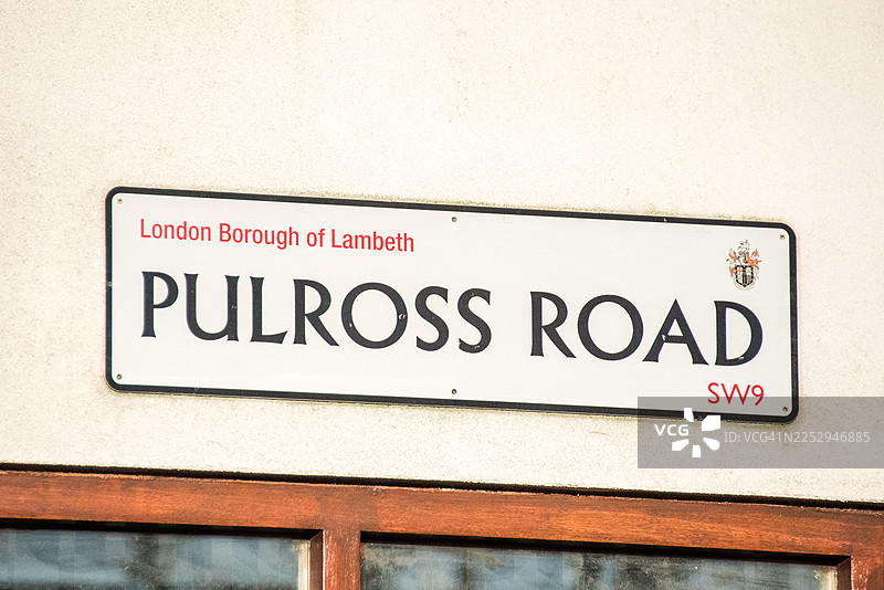 伦敦布里克斯顿的普洛罗斯路SW9街道标志图片素材