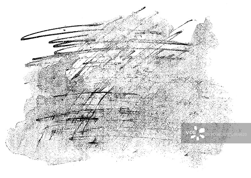 笔墨痕迹。颗粒感的污垢抽象背景。图片素材