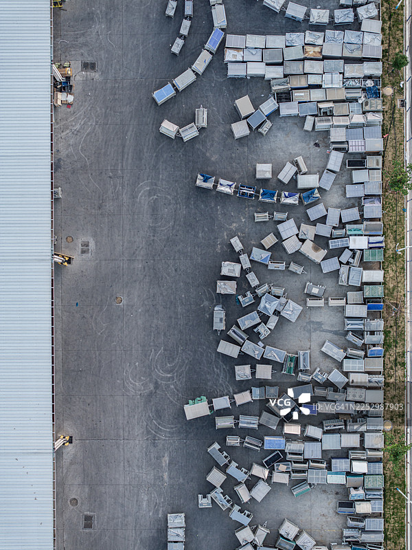 物流配送中心的鸟瞰图图片素材