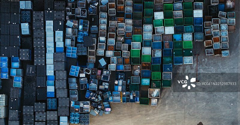 物流配送中心的鸟瞰图图片素材