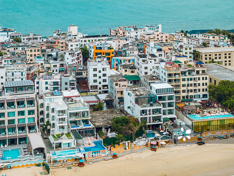 海滨小镇的空中视角 / 中国海南图片素材