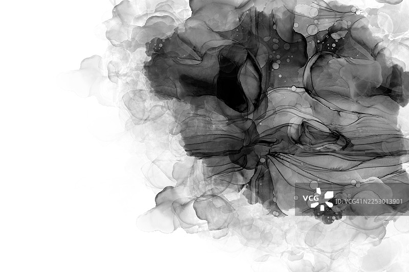 黑色酒精墨水艺术抽象背景图片素材