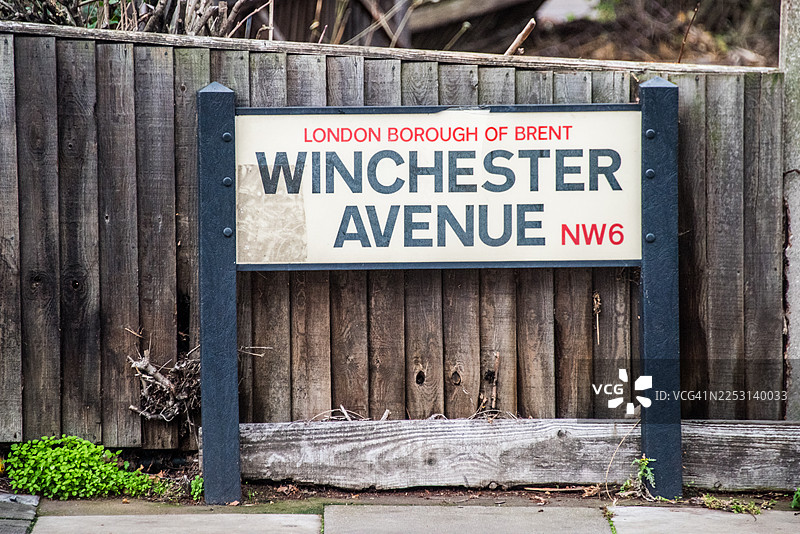 布伦特温彻斯特大道街名牌图片素材