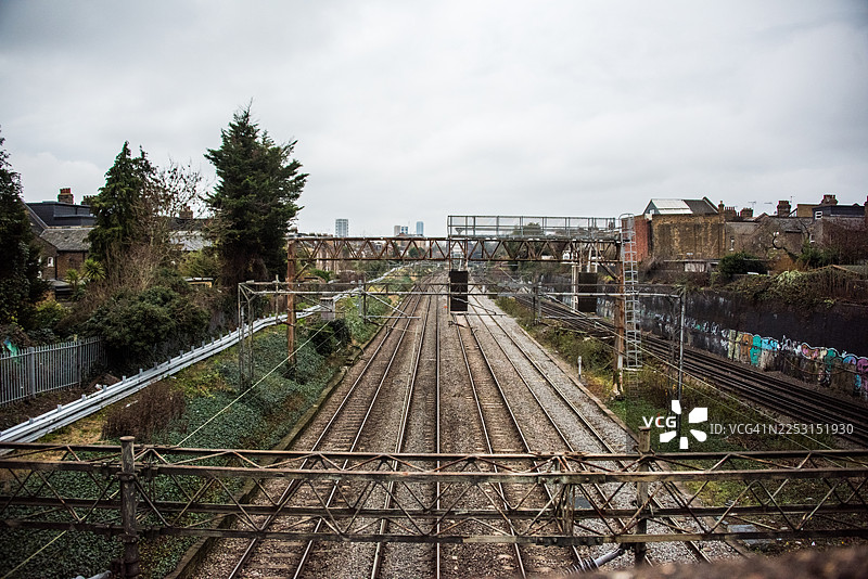 肯萨尔格林站的铁路轨道图片素材
