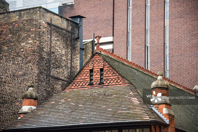 玛丽勒本装饰性山墙屋顶细节图片素材