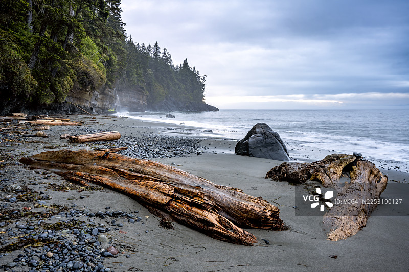 神秘海滩，胡安·德·富卡步道，苏克，不列颠哥伦比亚，加拿大图片素材