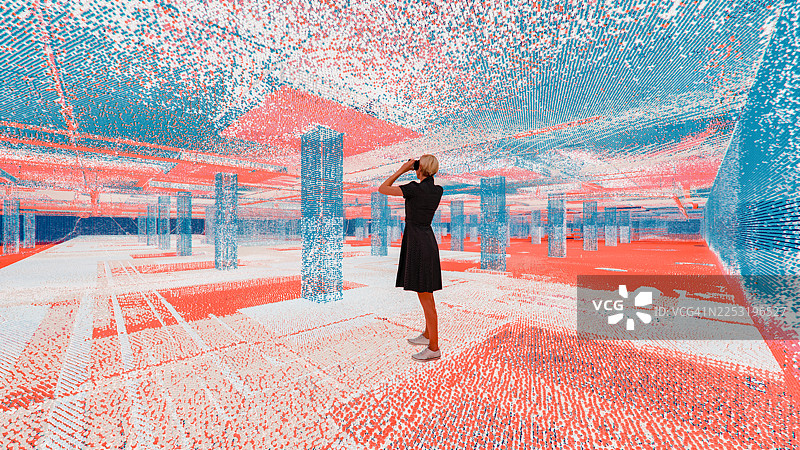 戴着VR眼镜的女人图片素材