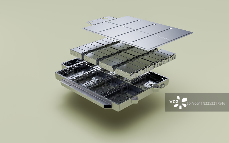 电池组爆炸式组装图图片素材