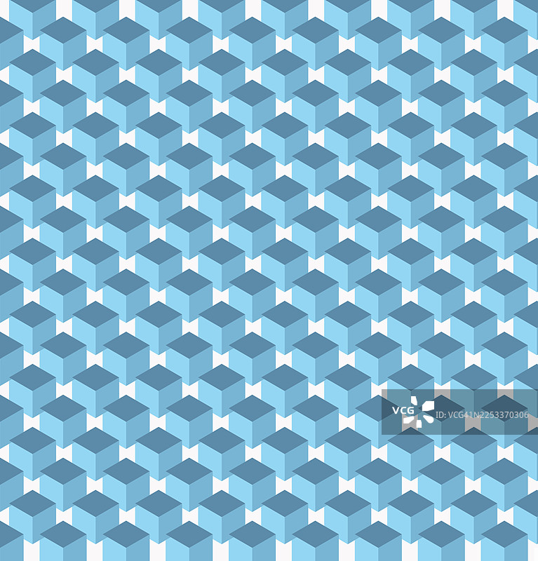蓝色调的几何图案，适用于3D立方体设计。图片素材