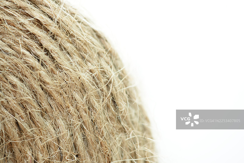 粗麻绳纤维的微距特写，质朴的自然纹理，适用于手工、包装和背景使用图片素材