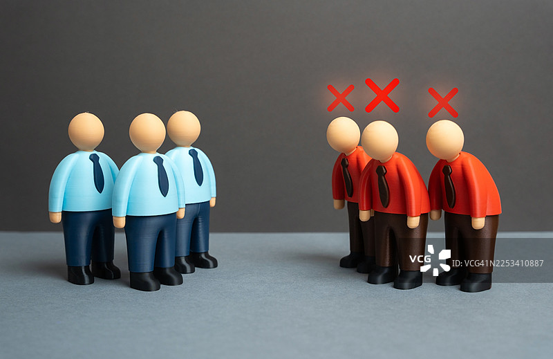 代表团队遭受拒绝或失败的玩偶图片素材