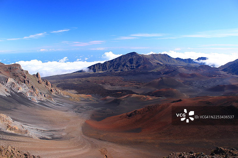 哈雷阿卡拉火山国家公园哈雷阿卡拉火山的火山口图片素材