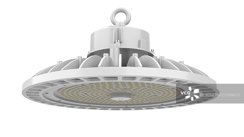 现代LED工矿灯具，白色背景隔离图片素材