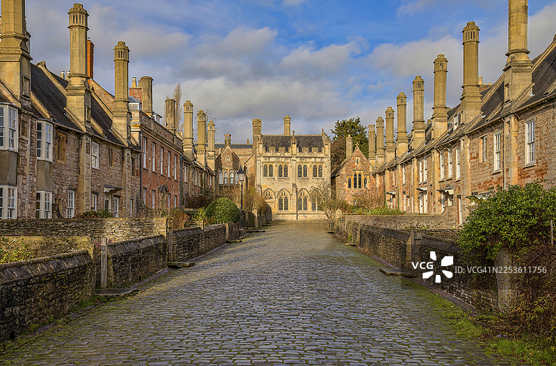 英国萨默塞特郡威尔斯维卡巷图片素材