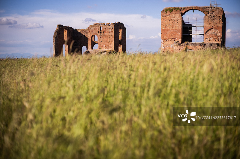 古罗马昆提利别墅遗址，位于阿皮亚古道旁图片素材