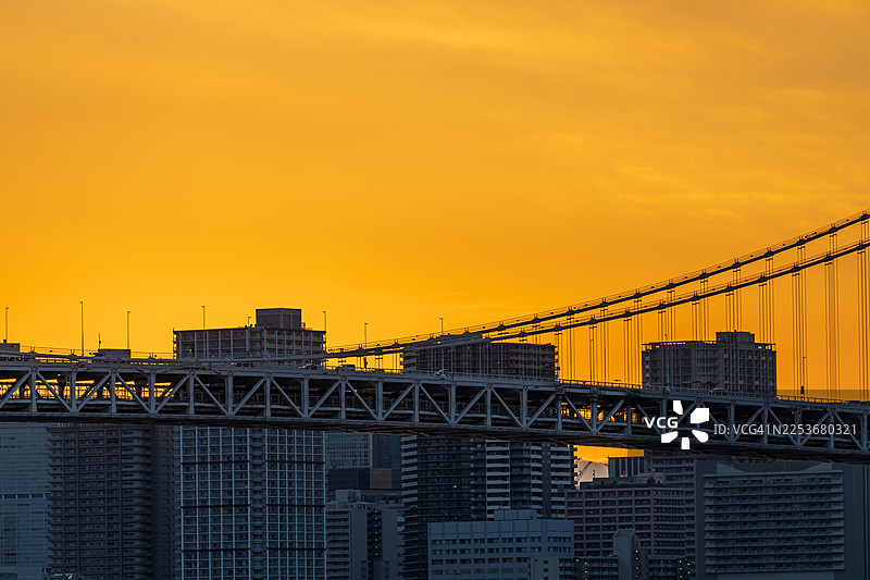 东京市中心日落景象图片素材